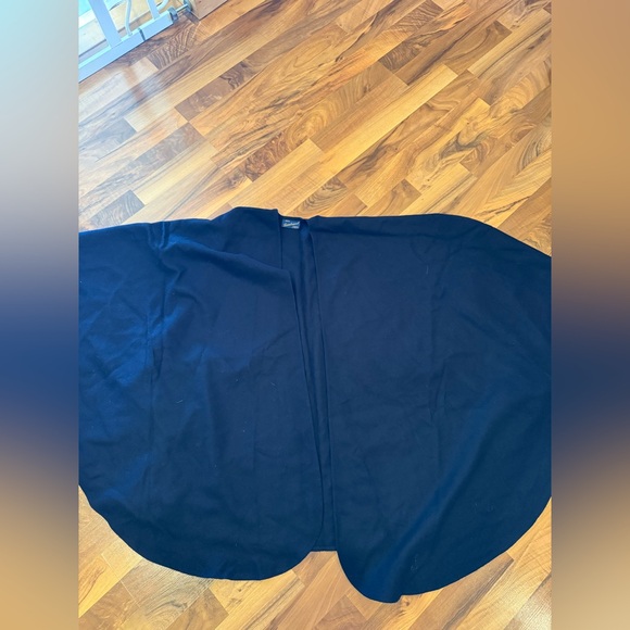 100% lambs wool navy blue oversized shawl open cape shawl‎ wrap - Picture 1 of 4